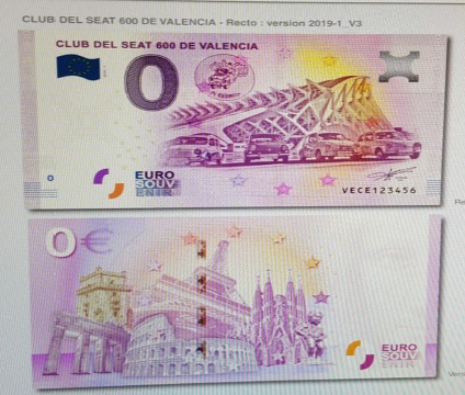 BILLETE DE 0 EUROS. CLUB DEL 600 DE VALENCIA.